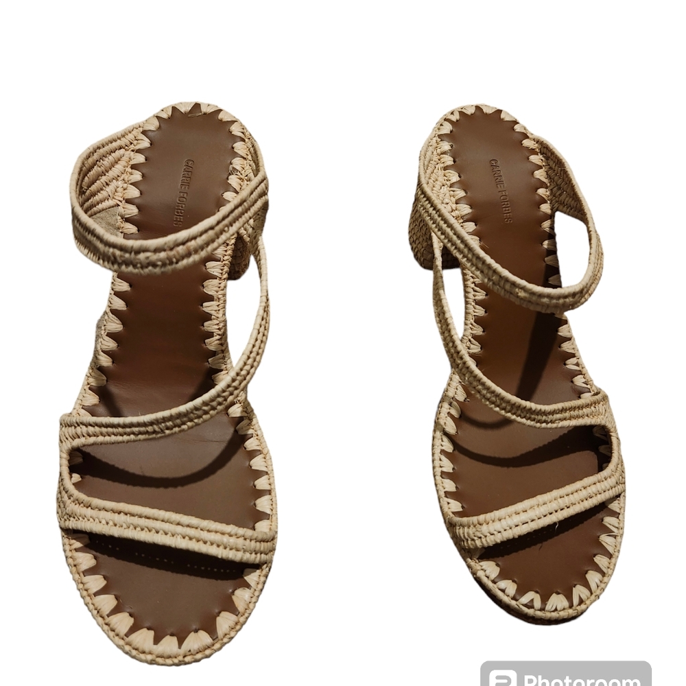 Carrie Forbes Raffia Strappy Sandals  - 40 Summer Open Toe Party Spring Block